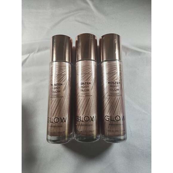 Revolution Molten Body Glow Rose Gold 3.38 Fl. Oz.  Box 3 Bottles Incl. - Picture 1 of 1